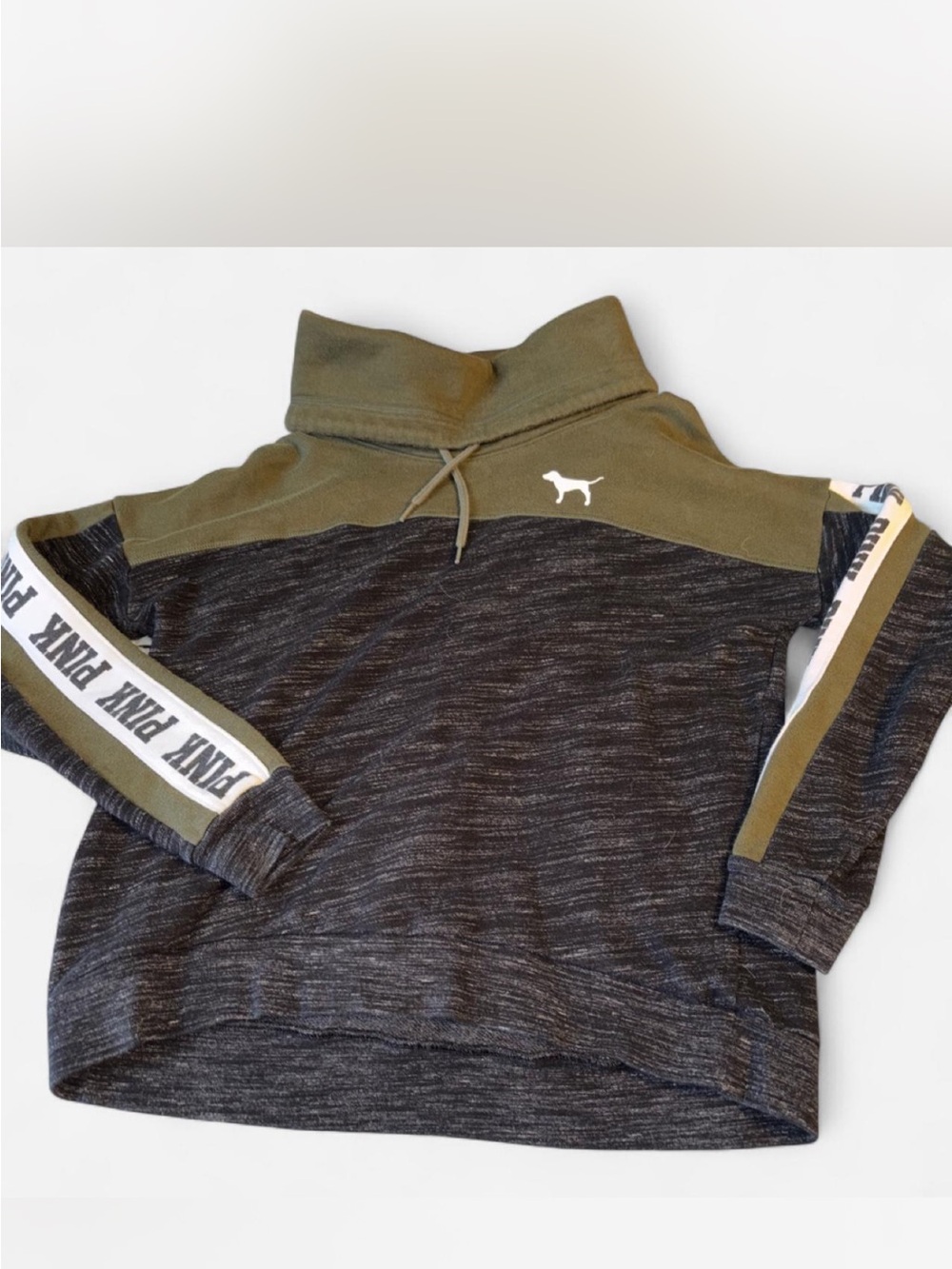 PINK Victoria's Secret by Victoria's Secret Olive & Charcoal Pullover Sweater